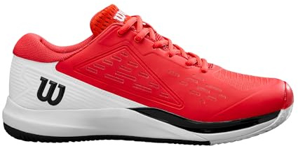 Wilson Scarpe da Tennis Rush PRO Ace Clay da Uomo, Calzata Sicura e Supporto Dinamico, Realizzate in Rete Traspirante, Ideali per I Campi in Terra Battuta, Colore: Infrarosso/Bianco/Nero, Taglia: 9.5
