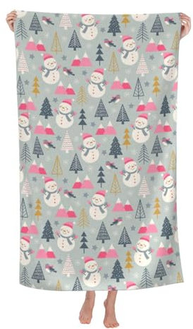 Herren Damen Strandtuch Großes Strandtuch „Frohe Weihnachten“ Microfaser Handtücher Mode Kinder Badetuch Niedlich Duschtücher Für Sport Spas Urlaub