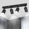 TaFiCo Faretto da Soffitto LED 4 Luci - Lampada da Soffitto GU10 Nero - Plafoniera LED Moderno Orientabile - Faretti Soffitto per Soggiorno Camera da Letto Cucina - Senza Lampadina