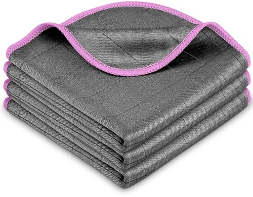 Airlab 3X Paños de Limpieza Magico 400GSM, Bayetas Microfibra para Cristales Sin Rayas, Trapos de Carbono Sin Pelusa, Balletas para Ventanas Vidrios Baño Espejo Cocina Plato Coche, 30 x 30 cm