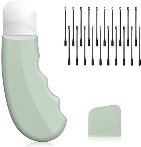 JEYORZY 1pcs Strumento per la Rimozione dei Punti Neri, E 20 tamponi di cotone per punti neri, Strumento per la Rimozione dei Punti Neri in Silicone Estrattore di Pori Deep Clean Master per Pelle Naso