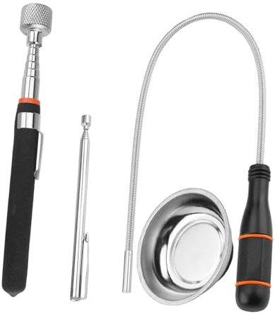 KiBcsLic Ensemble D'outils de Ramassage pour Garage, Récupérateur de Pièces Métalliques, Télescopique et Extensible