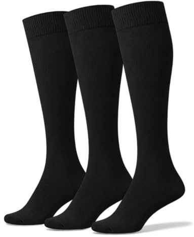 Lucchetti Socks Milano Calze Uomo Lunghe Caldo Cotone Gambaletto fino al Ginocchio 3 Paia Invernali Eleganti Traspiranti Morbide per Ufficio e Uso Quotidiano (Taglia unica, 3 Paia Nero Tinta unita)