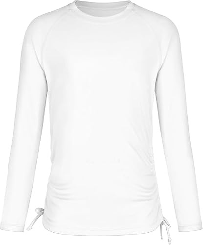 Charmo Girls Rash Vest Long Sleeve UPF 50+ Sun Protection White 11-12Y