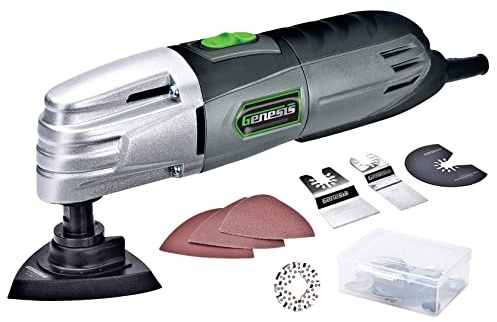 Genesis GMT15A 1.6 Amp Multi-Purpose Oscillating Tool and 19-Piece Universal Hook-And-Loop Accessory Kit with Storage Box