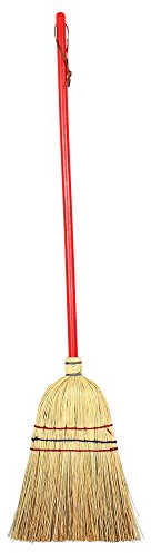 Redecker Children's Broom - Wood & Rice Straw, 80 cm, Red