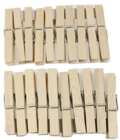 EFO Wäscheklammern Holz 20 Stück | Holzklammern aus massivem Buchenholz für starken Halt | Holzwäscheklammern ideal zum Aufhängen von Kleidung und Bettwäsche | Klammern für Basteln, Garten und DIY