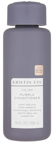 Kristin Ess Hair The One Purple Conditioner for Toning + Moisturizing Blonde Hair - Neutralizes Brass + Yellow Tones - Sulfate, Silicone and Paraben Free, Color + Keratin Safe, 10 fl. oz.