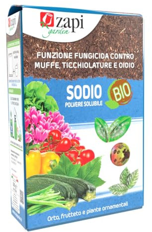 Zapi Garden | Sodio Polvere Solubile BIO, Funzione Fungicida contro Muffe, Ticchiolature e Iodio, per Orto, Frutteto e Piante Ornamentali, 500g