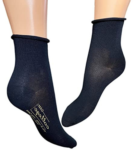 Infinity 12 PAIA CALZINI UOMO SENZA ELASTICO IN PURO COTONE FILO DI SCOZIA 40-46 (Basso Nero)