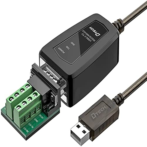 DTECH USB auf RS485 RS422 R232 Seriell Adapter mit Breakout Board LED Leuchten Unterstützt DC5V für Verschiedene Steuerungsgeräte Windows 10 8 7 XP Mac (1,5m (3 in 1 Schnittstelle))