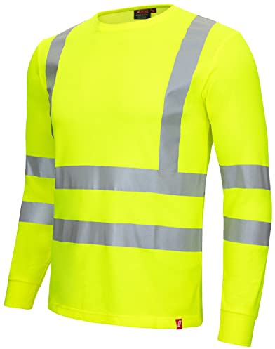 Nitras Motion Tex Viz 7009 T-Shirt - Langarm-Shirt für die Arbeit - 55% Baumwolle - Neongelb - M
