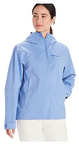 Marmot Wm's PreCip Eco Pro Jacket, Vattentät regnjacka, vindtät regnrock, andningsaktiv, vikbar Hardshell Windbreaker, ideal vid cykling och vandring, Kvinnor, Getaway Blue, M