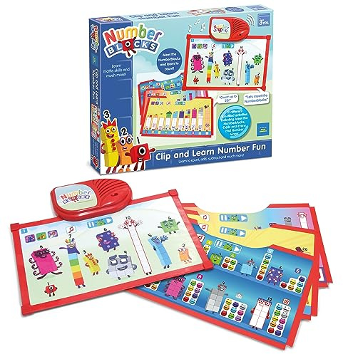 Numberblocks - Clip and Learn Number Fun Interactive Maths Toy - 12 Activities with Numbers 1-20, Counting, Addition & Subtraction Skills Development for Ages 3+