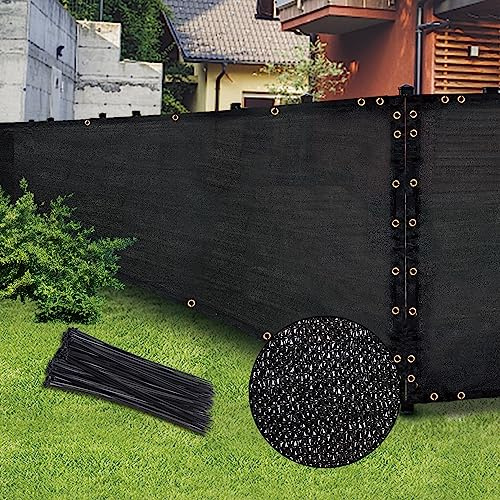 Black 4FT X 50FT Outdoor Privacy Screen Fence & Mesh Shade Net Cover, Ideal for Garden and Backyard - Enhances Privacy for Fencing & Chain Link, Perfect for Patio Privacy Wall, Slats,Freestanding