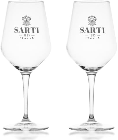 Albellion 2 Stück Original Sarti 1985 Italia Stiel-Glas Stiel-Gläser Cocktailglas Cocktailgläser Set, Transparent