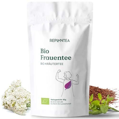 REPLANTEA BIO Frauentee 80g | Kräutertee für innere Balance & Zyklus | Mit Frauenmantel, Schafgarbe, Holunderbeere & Zitronenverbene | Natürlicher Wohlfühltee | Ergibt ca. 40 Tassen