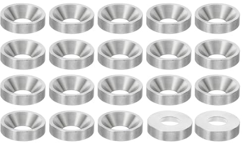 PATIKIL Rondelle Plate Finition M8, Lot de 20, en Acier Inoxydable 304 Massif, 20 Mm de Diamètre, 5 Mm de Hauteur, Pour Vis à Tête Fraisée Cnc Pour La Construction
