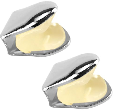 ZJIVQO 2Pcs Solid Hip Hop Teeth Plain Single Tooth Fangs Cap for Teeth Hip Hop Teeth Grillz Bling Slugs Decoration for Teeth Mouth, Party Accessories Teeth Grills，Silver