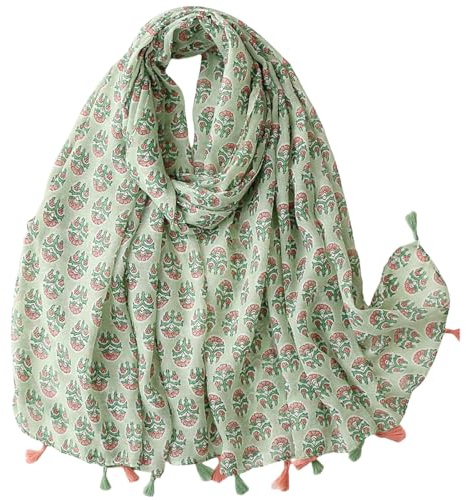 MAIRY Scarfs for Women Ladies Lightweight Soft with Tassels Cotton Linen Long Large Shawls and Wraps FL-M01