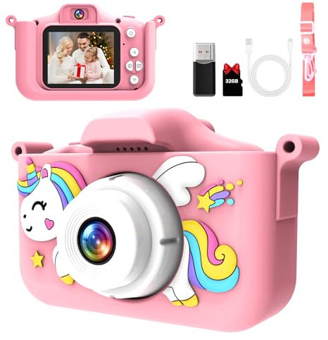 SYDERUER KinderKamera – Fotoapparat Kinder mit 2.0” Display, HD (1080P), stoßfest, ideal für Jungen und Mädchen (3-12 Jahre) Geburtstage, Weihnachten und kreatives Spielzeug