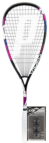 Prince Viper 900 O3 Squash Racket, with Cover and 3 Balls (Viper 900 Squash Racket + 3 Comp Balls (Single Yellow Dot))