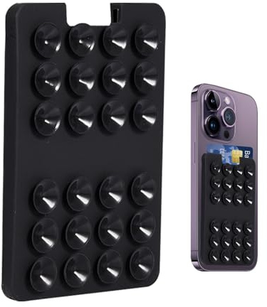 Telefonsugkoppshållare – korthållare på baksidan av telefonen, självhäftande korthållare | silikon sugpropp för telefonkorthållare, multifunktion mobiltelefon hållare för speglar, fönster, badkar