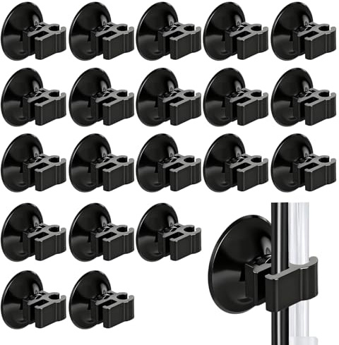 Zelphvt 20 Pcs Aquarium Suction Cup Clip Professional Fish Tank Suctions Cup Clips, Small Suction Cups for Fish Tank Oxygen Tube Hose, Heating Rod Holders Clamps Aquarium Air Pump Accessories