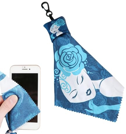 Rengöringsdukar till glasögon Blommönsterdesign Kamera och Fotorengöring | Tvättbara mikrofiber Rengöringsdukar för solglasögon med nyckelring För Kamera Foto Telefon Fönster Vindruta Spegel Touch