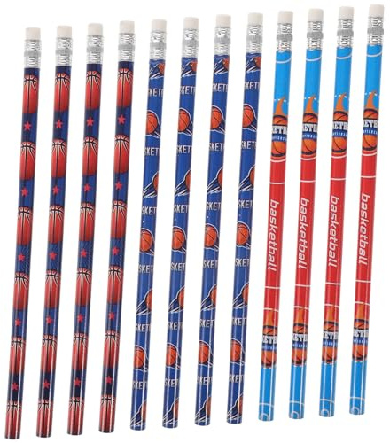 WRITWAA 12 Pezzi Matite da Scrittura Cancellabili Tema Basket da Matite Multiuso per Teenager con Colori Solidi e Design Ergonomico Resistenti e Portatili per Ufficio e Scuola