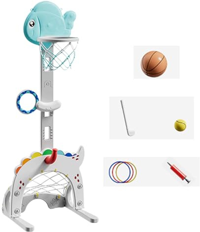 Jiuvaso Panier de Basket pour Enfants, Jouet D'extérieur, But de Basket pour Jardin, poisson amélioré