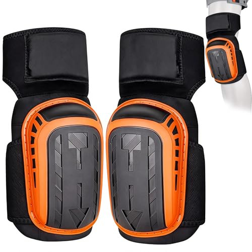 Flamint Knieschoner Arbeiten, Knieschutz mit Bequemem Gelkissen und Verstellbaren Rutschfesten Gurten, Kniepolster pour Gartenarbeit, Konstruktionsarbeiten, Bodenarbeiter, Werkstatt