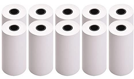 Karlak Giftfri 5 Rullar 57x30 Mm Utskrivbart Klistermärke Papper Termorulle för Termoskrivare Anti-friktion Klart Utskriftskvalitetspapper (Termiskt papper (icke-häftande) 10 rullar)