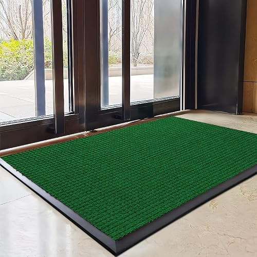 Slitstark entrématta – kommersiell kvalitet lågprofil inomhus/utomhusskrapa för hemskolor kaféer och företag – hållbar grön golvmatta 60 x 90 cm för högtrafikområden
