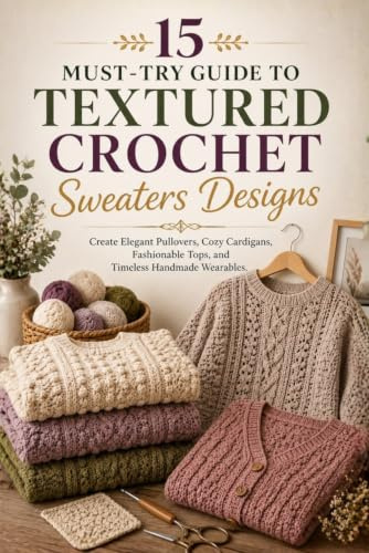 15 Must-Try Guide to Textured Crochet Sweaters Designs.: Create Elegant Pullovers, Cozy Cardigans, Fashionable Tops, and Timeless Handmade Wearables