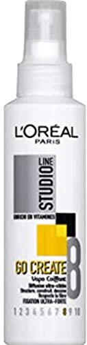L'Oréal Paris - Spray Coiffant Fixation Ultra Forte - Résultat Naturel - Enrichi en Vitamines et Filtre UV – Tous Types de Cheveux - Studio Line GoCreate - 150 ml