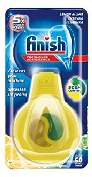 Finish Dishwasher Freshener Lemon | Förpackning med 4 | Varje 5 ml | 4 x 5 ml | Håller upp till 60 tvättar vardera