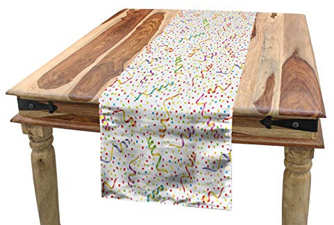 ABAKUHAUS Geburtstag Tischläufer, Fun Anlässe, Esszimmer Küche Rechteckiger Dekorativer Tischläufer, 40 x 180 cm, Mehrfarbig