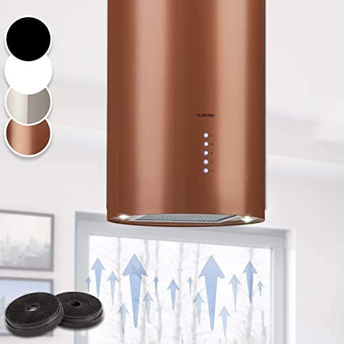 Klarstein Campana Isla de Cocina Con Flujo de Aire 650m³/h, Temporizador, 3 Modos y Filtros de Carbón Activo - Extractor de Humos Regulable Para Techo