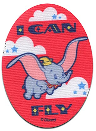Disney Dumbo I can fly Elefant Tier - Aufnäher, Bügelbild, Aufbügler, Applikationen, Patches, Flicken, zum aufbügeln, Größe: 11 x 8 cm