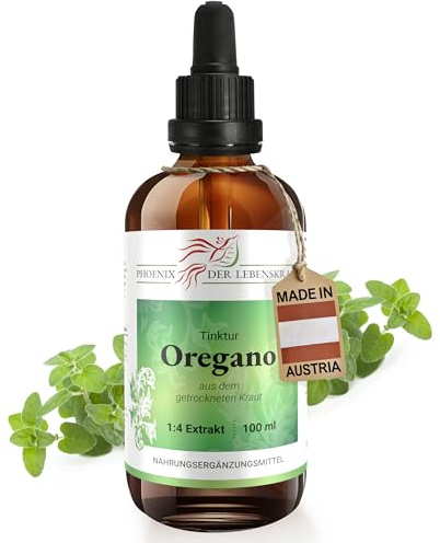 Oregano Tinktur 100ml | Origanum vulgare Tropfen (1:4 Extrakt) | Premium Qualität aus Österreich | Veganes Nahrungsergänzungsmittel | Wilder Majoran, Dost, Wohlgemut, Gemeiner Dost, Gartenmajoran