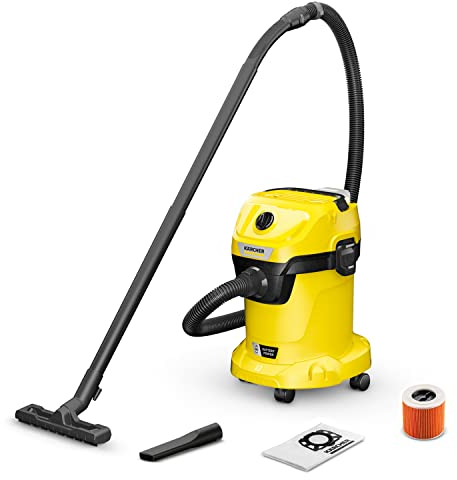 Kärcher Battery Wet And Dry Vacuum Cleaner WD 3-18, Blowing Function, Plastic Container: 17 l, Suction Hose: 2 m, incl. Cartridge Filter, Suction Nozzle, Crevice Nozzle, without 18 V Battery