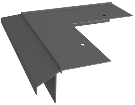 Renoplast® Esquina de aluminio 90° para alero Perfil K10R Gris | Acabado de terrazas | Suelos de resina | Sistemas de drenaje de agua | Perfil angular | Protección anticorrosión Perfiles para balcones