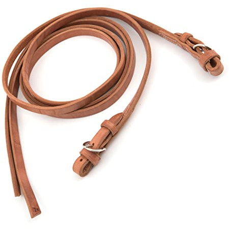 Western Rênes fendues en cuir avec extrémités à boucle Marron 1,8 m