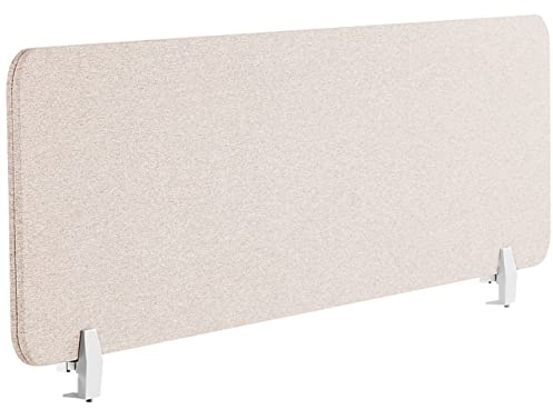 Beliani Pannello Divisorio Fonoassorbente per scrivania in PET beige 160 x 40 cm