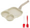 Poêle à Pancakes, Poele a Oeufs Antiadhésive de 3 Trous, Multifonctionnel Poêle Pancake en Aluminium, Brosse à Huile et Spatule, pour Cuisinière à Gaz et à Induction