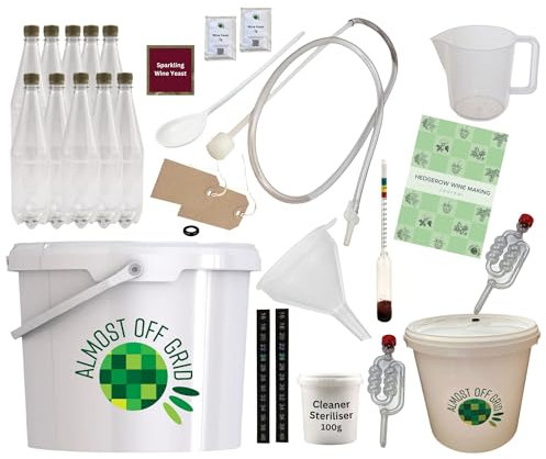 10 Litre Ultimate Beginner's Winemaking Kit Including 5 Recipes, yeasts, Hedgerow Wine Journal and 10 Litre PET Bottles