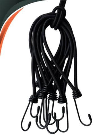 AVOID Spanngurte mit Haken – Gummizüge Set – Spanngummi zur Gepäcksicherung, Camping, Anhängernetz – Expander mit Haken – Zurrgurt & Spangurt Schwarz – Planenspanner Outdoor (10 Stück)