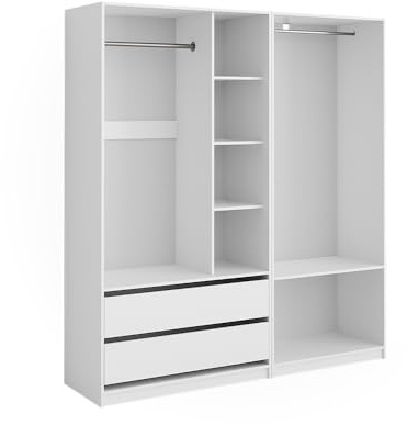 Vicco Kleiderschrank Elmo, Weiß, 180 x 200 cm 2er Set, für Flexible Aufbewahrung verschiedenster Kleidungsstücke