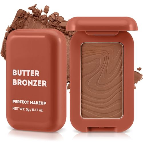 Boobeen Weicher Matte Bronzer, Kontur Palette Puder für Gesicht, Bronzing Puder Natürliches Rouge Pulver für Konturierung, Lang anhaltend aufbaubar, Bronzed Schimmer